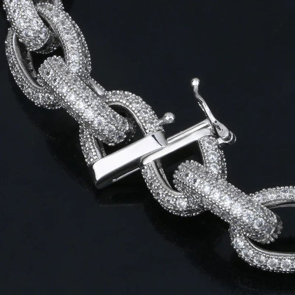 Rolo Link Moissanite Bracelet Iced Out Hip Hop Bracelet