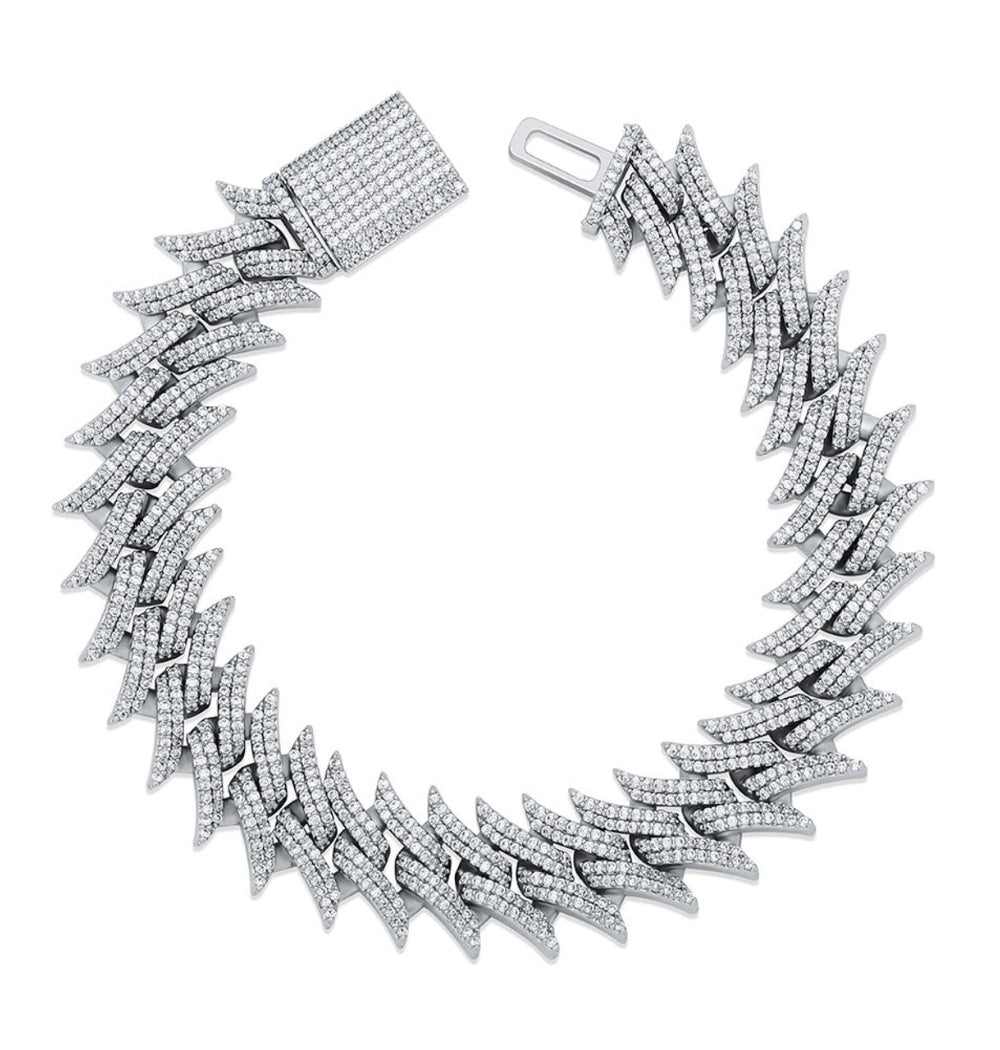 Moissanite Round Cut Iced Out Cuban Hip Hop Bracelet