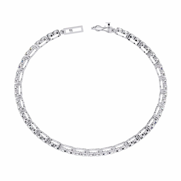 Colorless Moissanite Round Cut Tennis Bracelet For Women