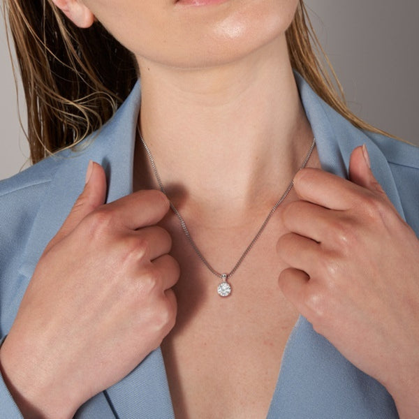 Moissanite Round Cut Solitaire Pendant
