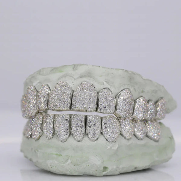 Moissanite Iced Out 12 On 12 Grillz For Men's
