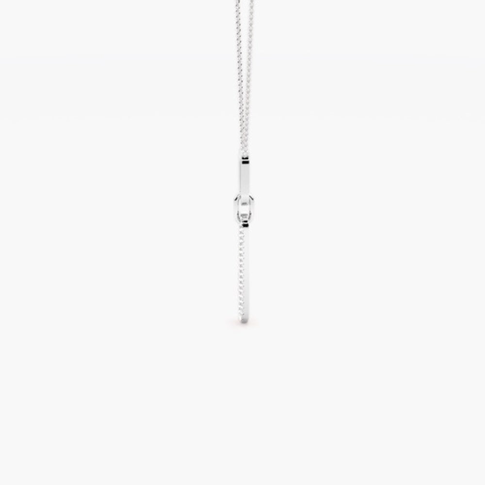 Round Cut Pave Set Colorless Moissanite Pendant