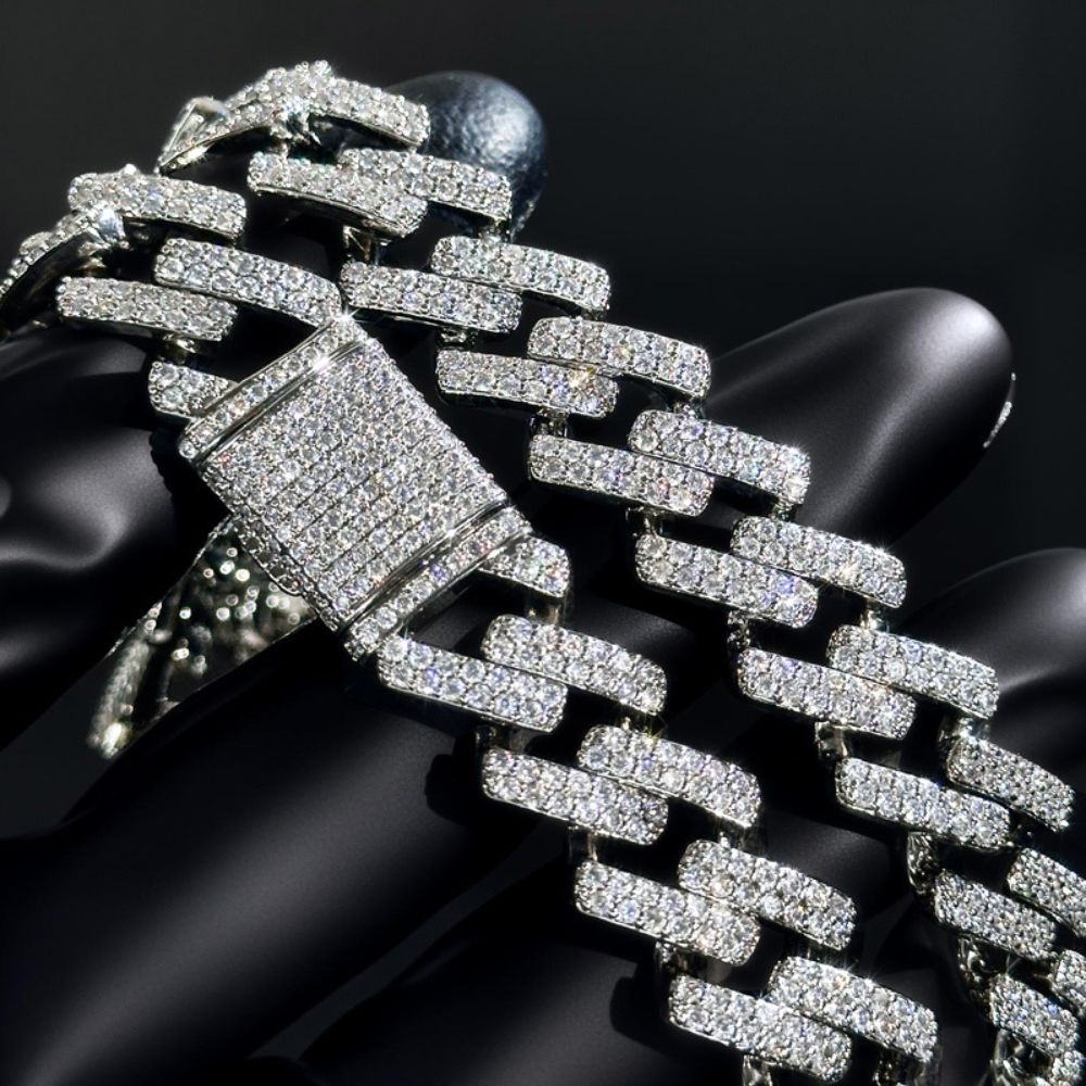 Moissanite Round Cut Iced Out Miami Link Hip Hop Chain
