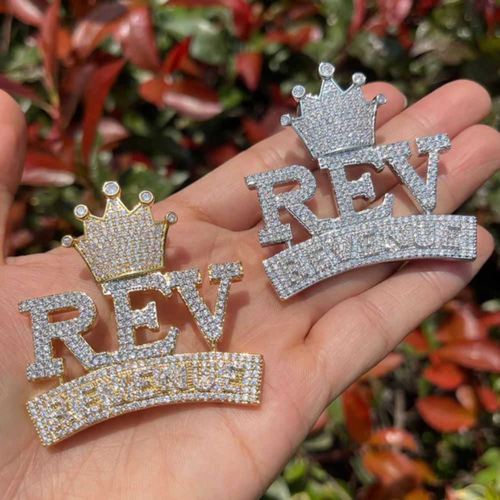 Round Cut Lab Grown Diamond Iced Out Hip Hop Pendant