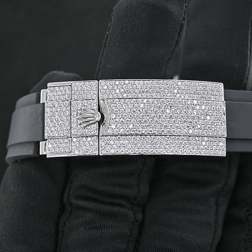 Leather Belt Rolex Iced Out Moissanite Diamond Luxury Watch for Him