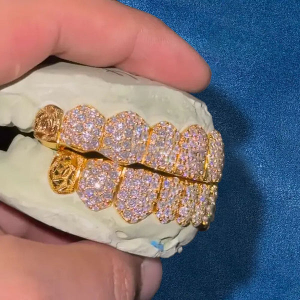 10 On 10 Moissanite Iced Out Classic Grillz For Him