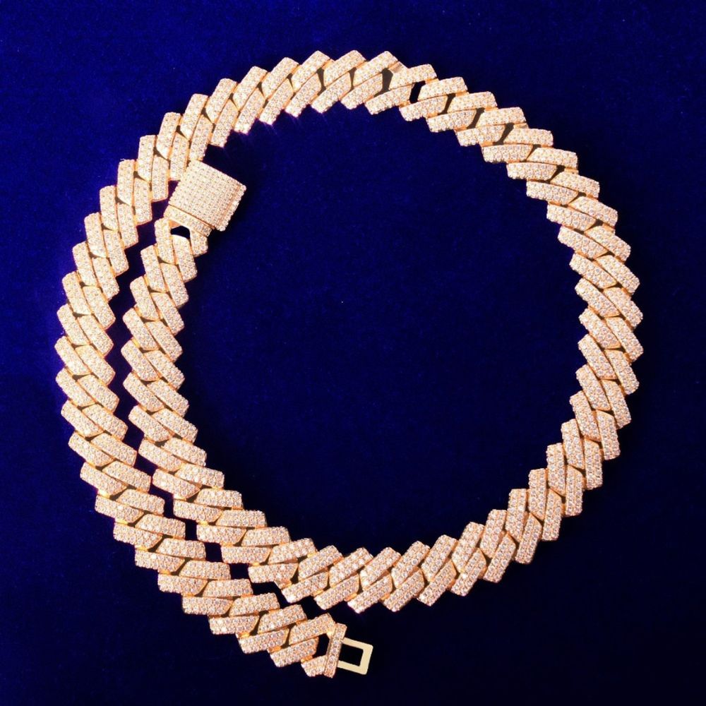 Lab Grown Diamond Round Cut Cuban Link Hip Hop Chain For Men