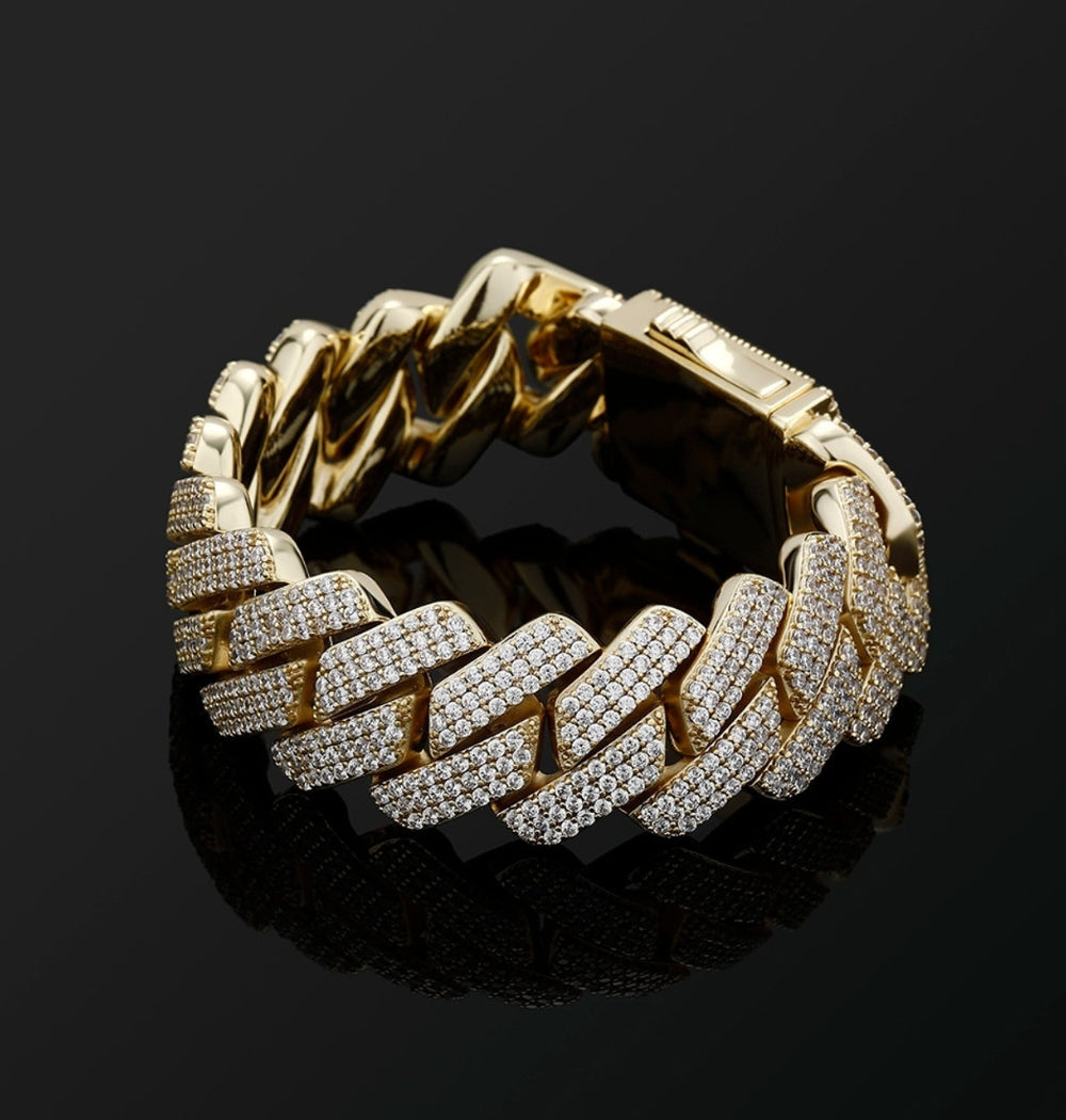 VVS1  Moissanite Round Cut Classic Men's Hip Hop Bracelet