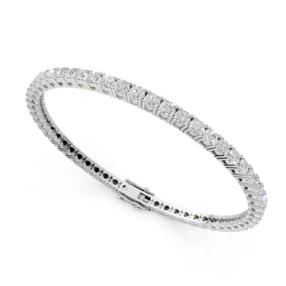Round Cut Moissanite Tennis Bracelet For Birthday Gift