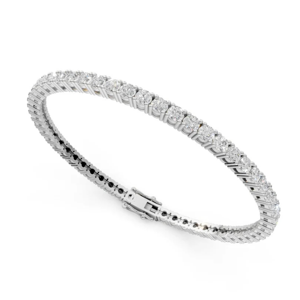 Round Cut Moissanite Tennis Bracelet For Birthday Gift