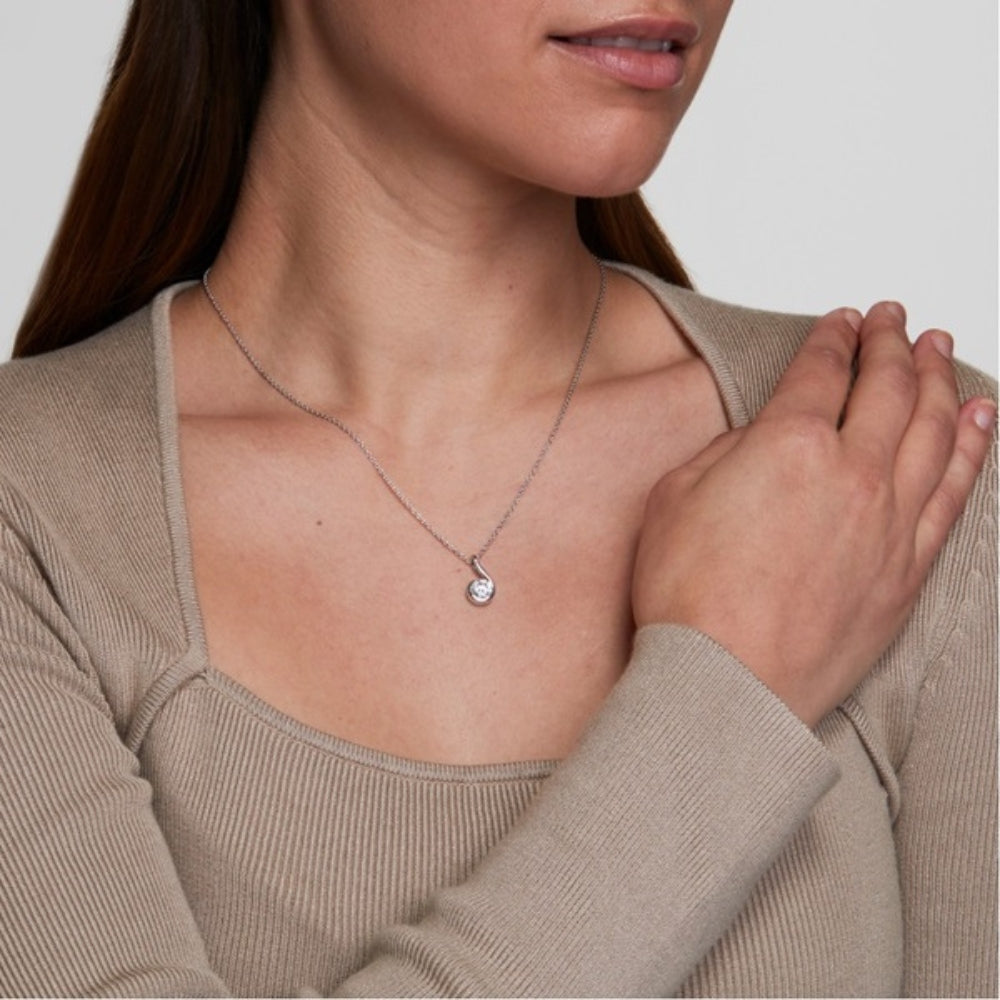 VVS1 Moissanite Round Cut Solitaire Pendant