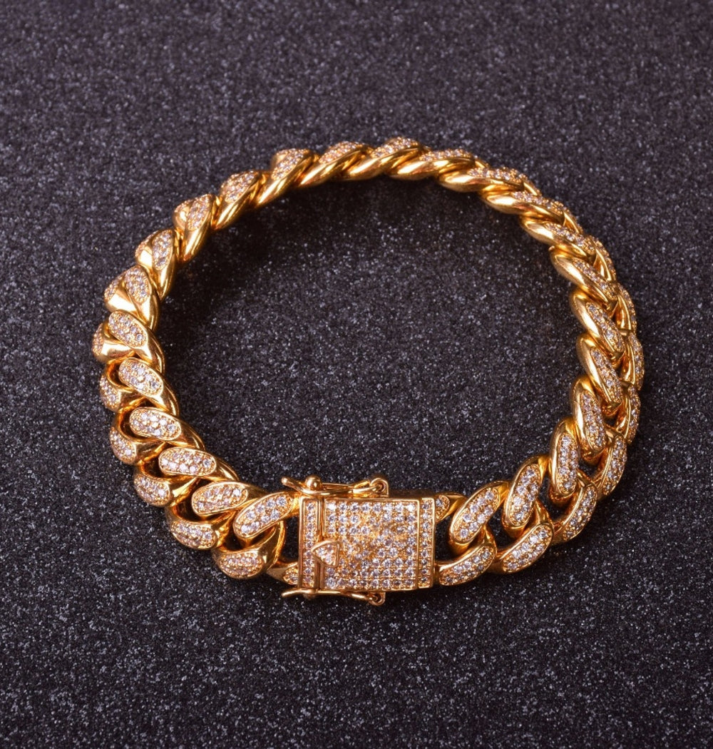 Round Cut Iced Out Miami Hip Hop Bracelet