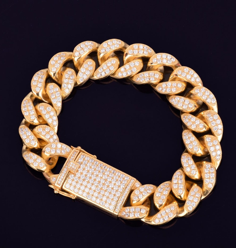 VVS1 Moissanite Cuban Link Hip Hop Bracelet For Men