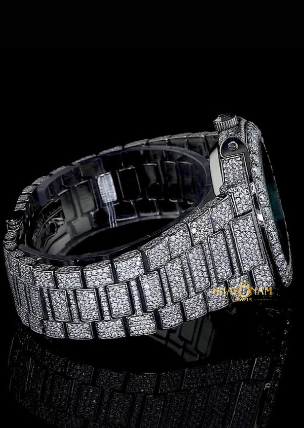 Sky Dial Iced Out Moissanite Diamond Hip Hop Men's Watch