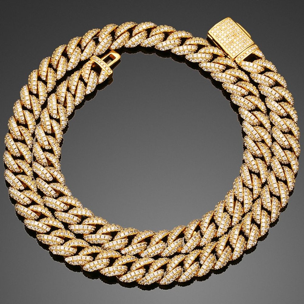 Round Cut Lab Grown Diamond Cuban Link Chain For Men