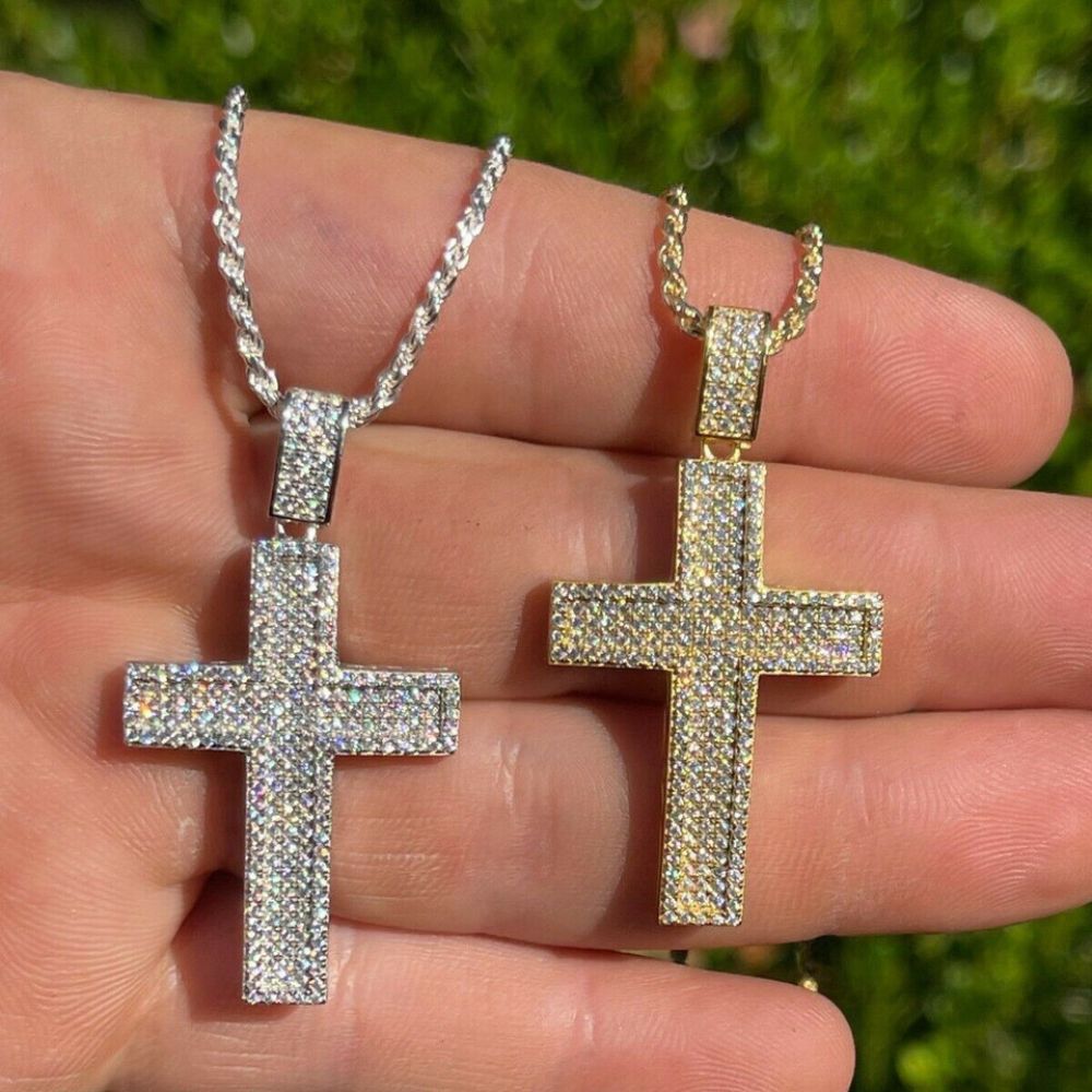 Rapper Style Moissanite Diamond Iced Out Cross Hip Hop Pendant