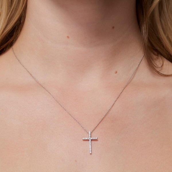 Moissanite Round Cut Criss Cross Pendant