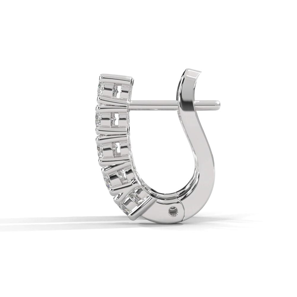 Colorless Moissanite Round Cut Hoop Earrings For Women's