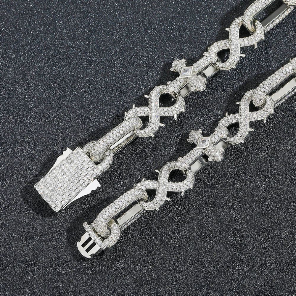 Iced Out Moissanite Infinity Cross Link Hip Hop Chain For Men