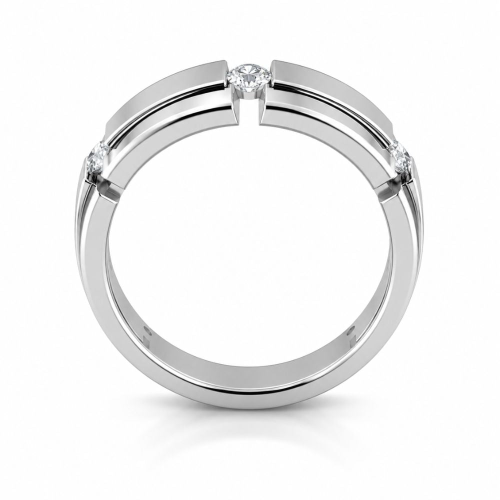 Round Cut Lab Grown Diamond Promise Band For Men