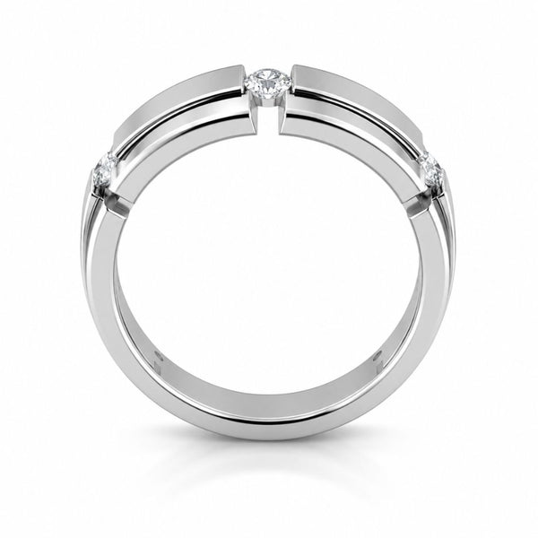 Round Cut Lab Grown Diamond Promise Band For Men
