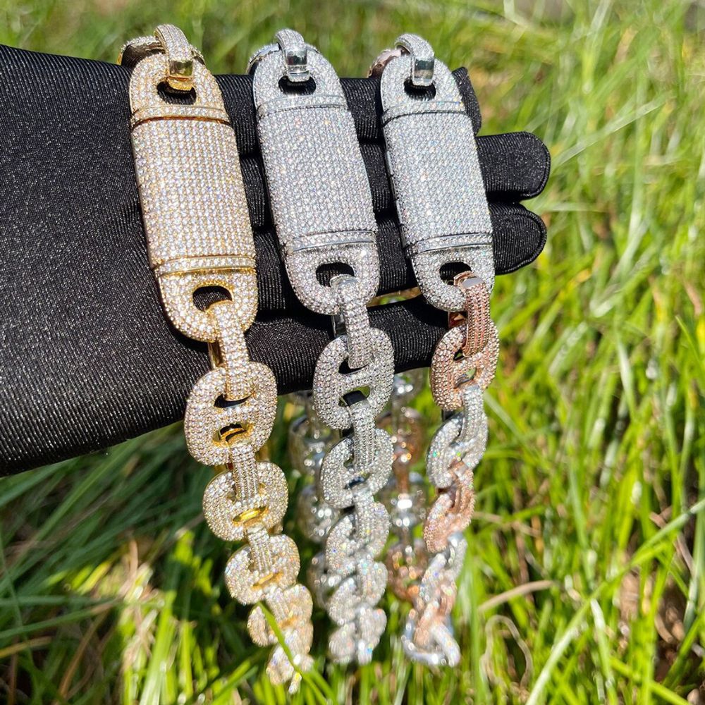Round Cut Lab Grown Diamond Flooded Iced Out Chain