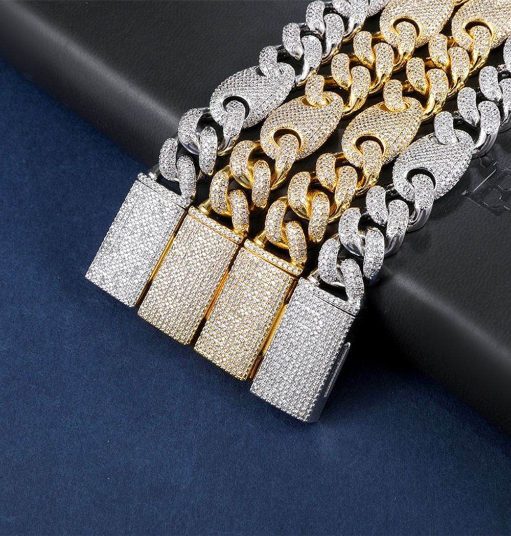 Lab Grown Diamond Round Cut Iced Out Men's Chain
