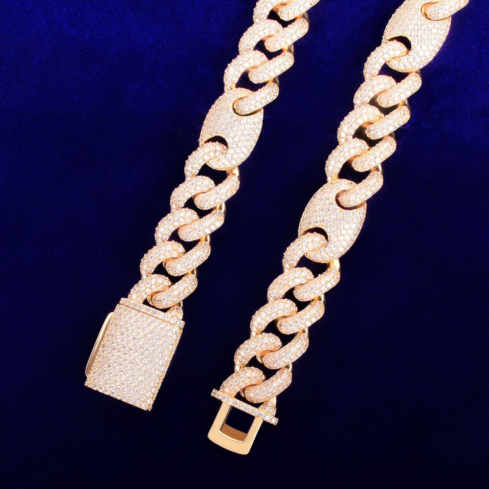 Lab Grown Diamond Round Cut Iced Out Chain For Men