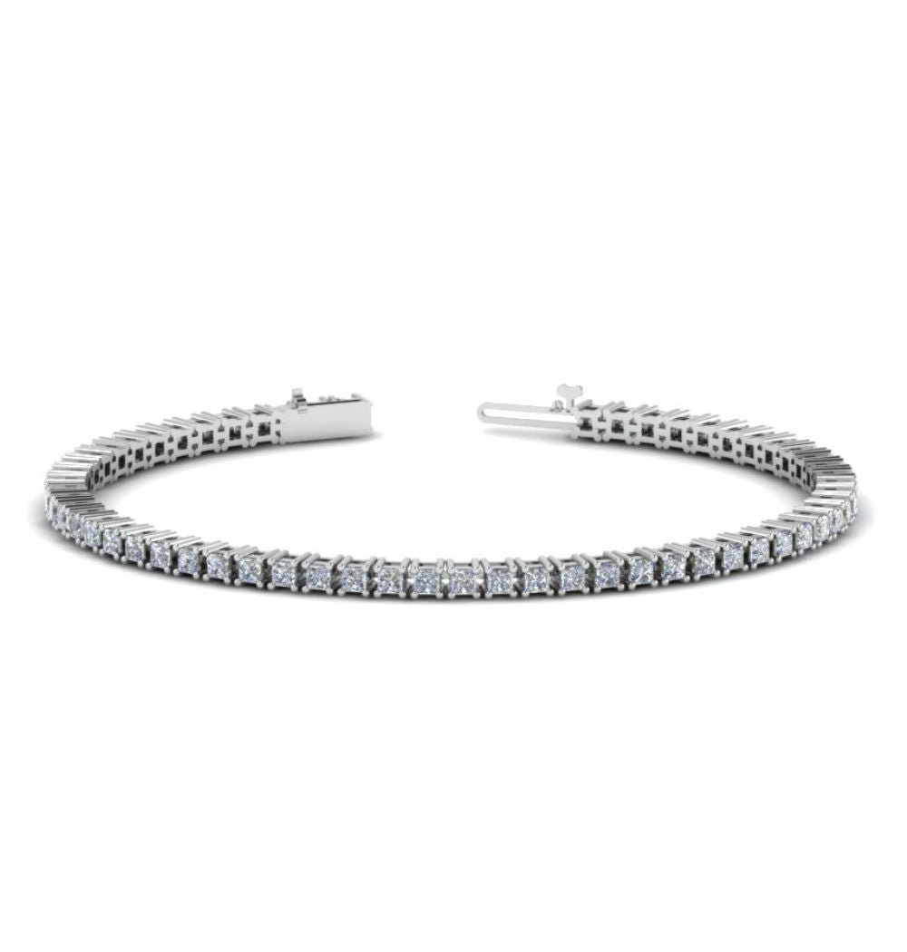 Princess Cut Moissanite Tennis Women's Bracelet