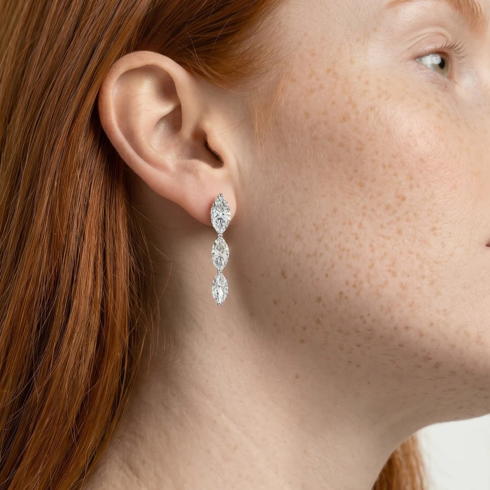 Marquise Cut Moissanite Classic Women's Drop Dangle Earrings