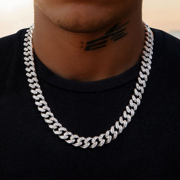 Round Cut Moissanite Iced Out Cuban Link Chain