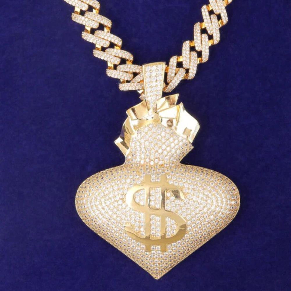 Round Cut Lab Grown Diamond Hip Hop Pendant For Men