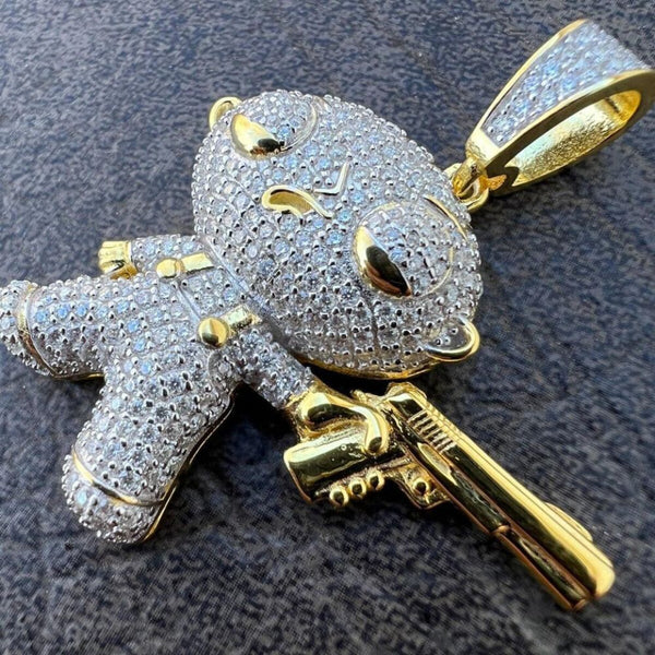 Iced Out VVS1 Moissanite Rapper Style Hip Hop Pendant