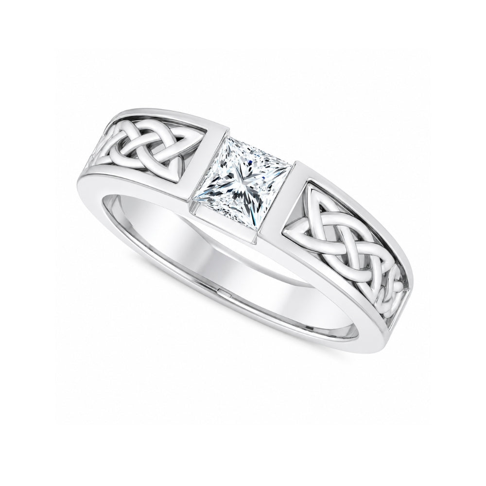 Lab Grown Diamond Princess Cut Bar Set Solitaire Promise Ring