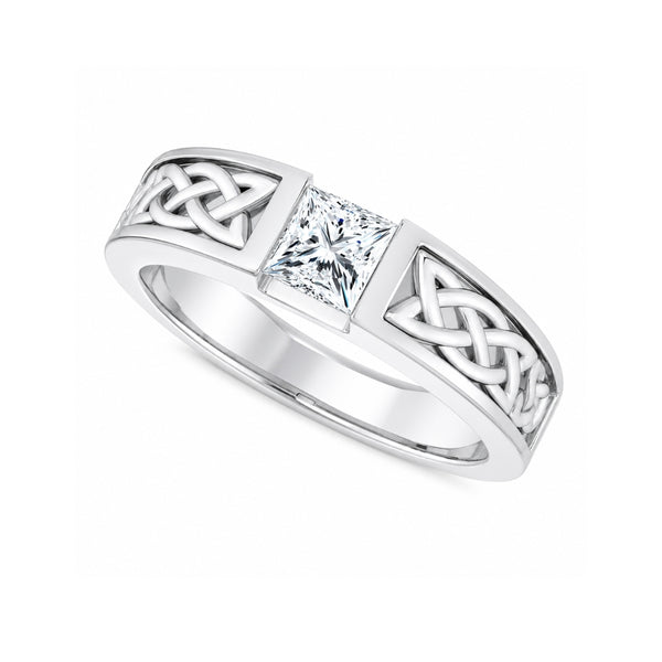 Lab Grown Diamond Princess Cut Bar Set Solitaire Promise Ring