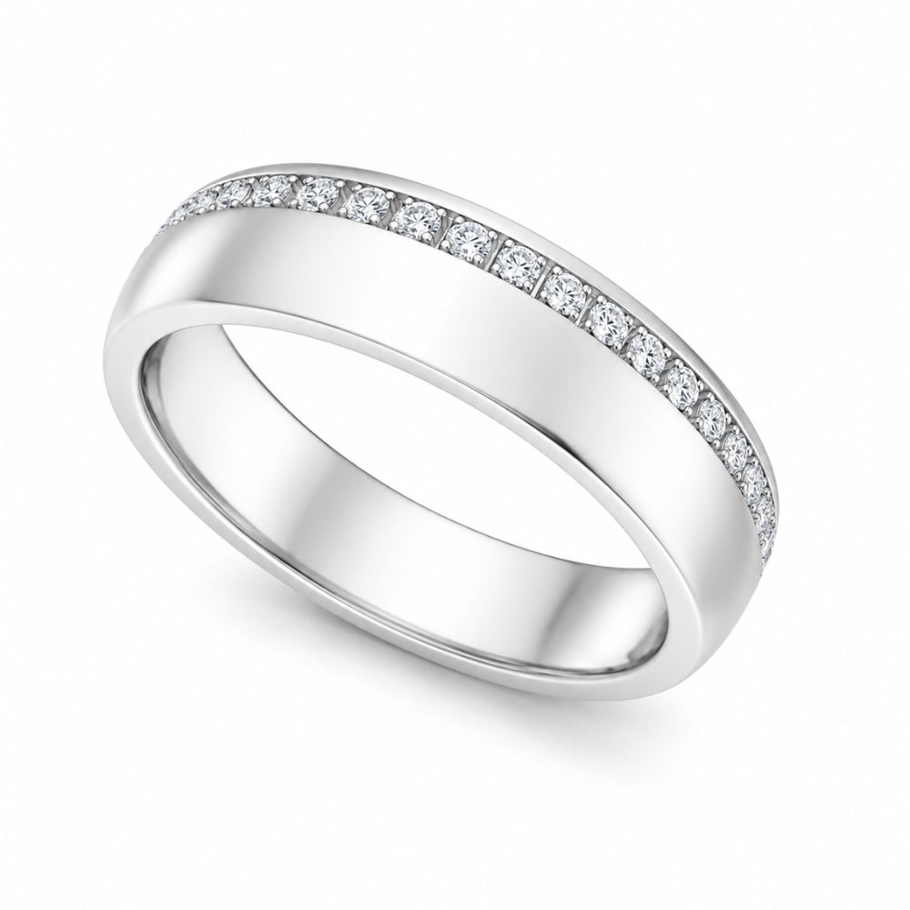 Round Cut Pave Set Lab Grown Diamond Promise Band