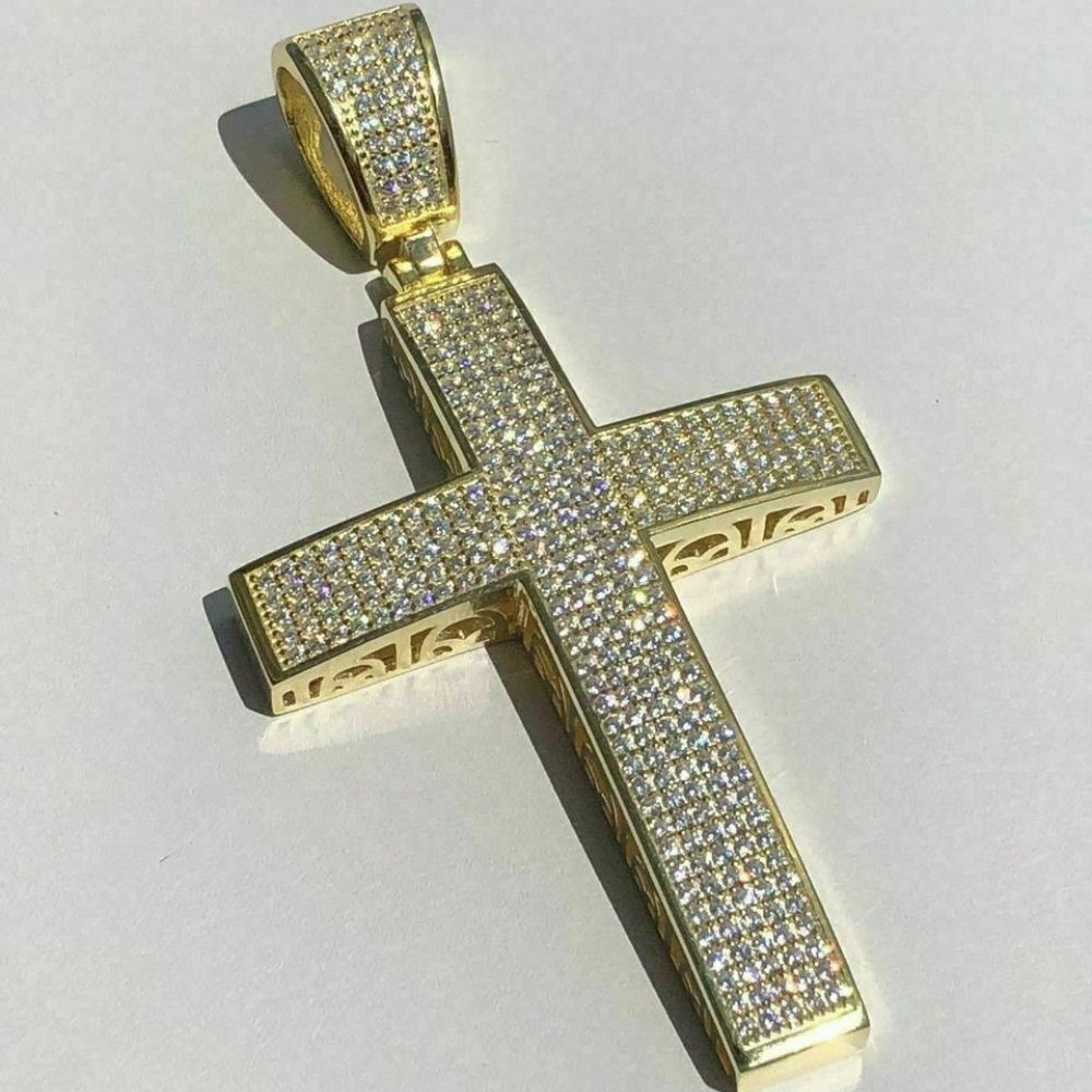 Moissanite Diamond Iced Out Cross Pendant For Him