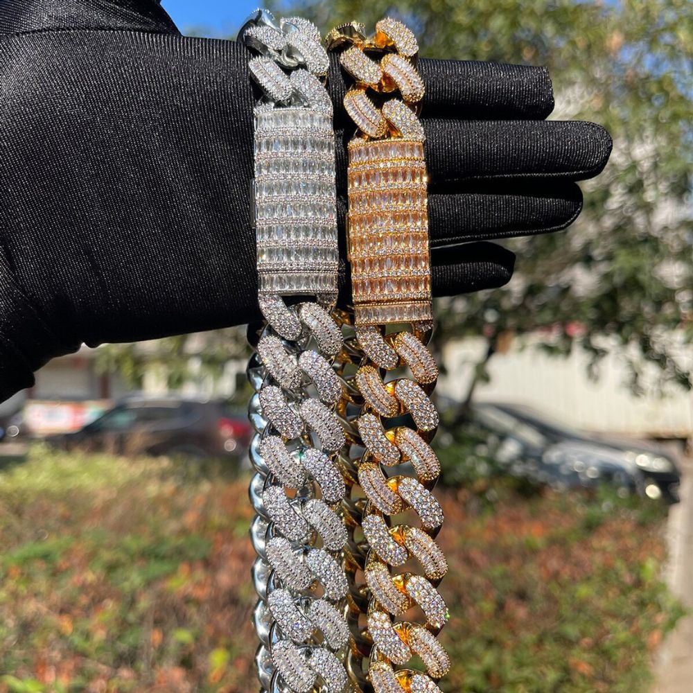 Baguette Cut Lab Grown Diamond Men's Cuban Link Chain