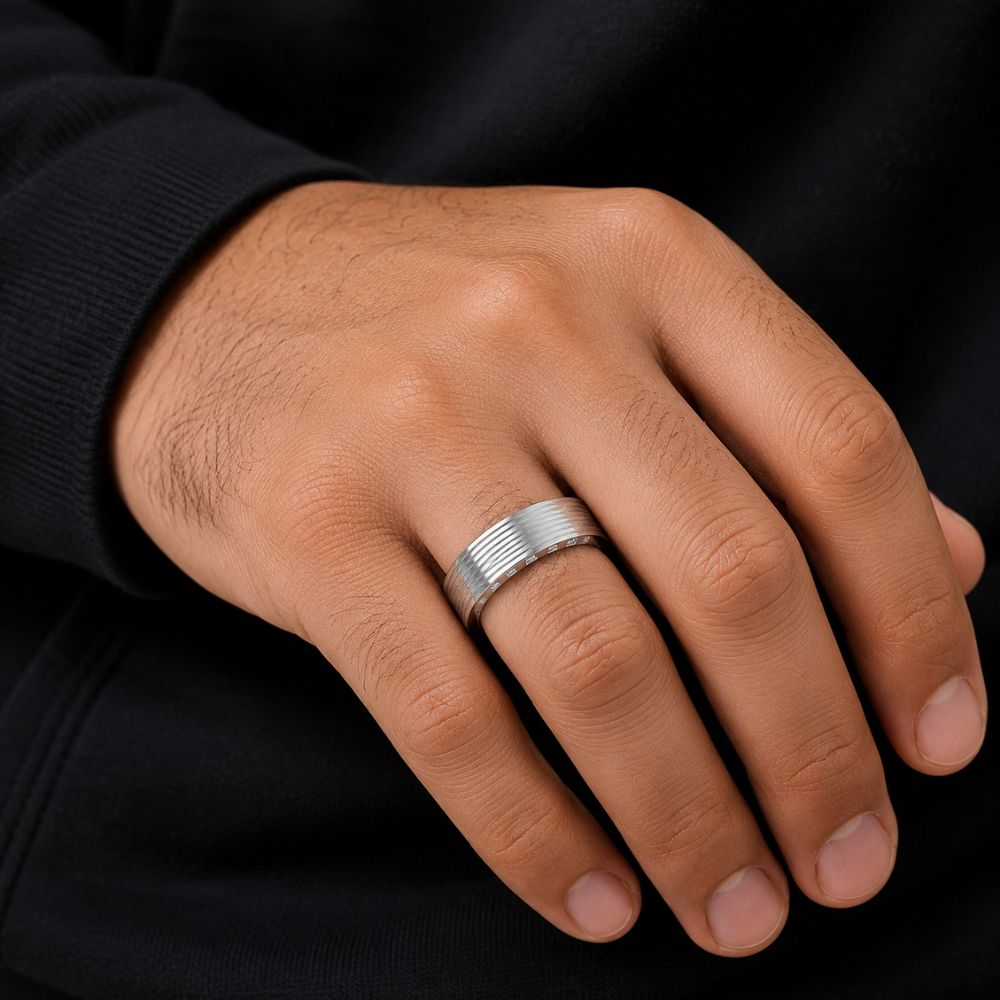 Lab Grown Diamond Round Cut Men's Wedding Band