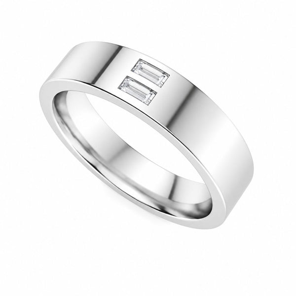 Baguette Cut Lab Grown Diamond  Flush Set Wedding Band