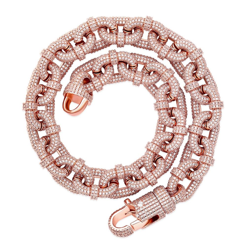 Round Cut Lab Grown Diamond Cuban Link Hip Hop Chain