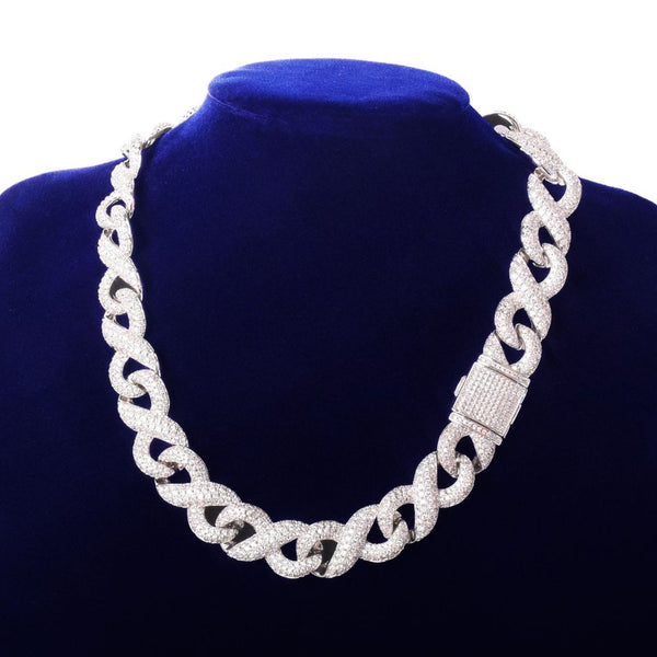 Round Cut Lab Grown Diamond Infinity Link Hip Hop Chain