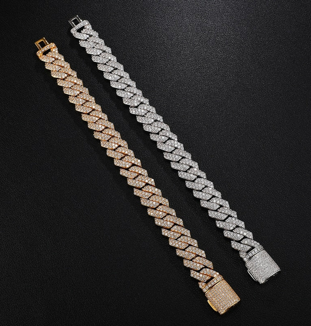 Colorless Moissanite Round Cut Pave Set Hip Hop Bracelet