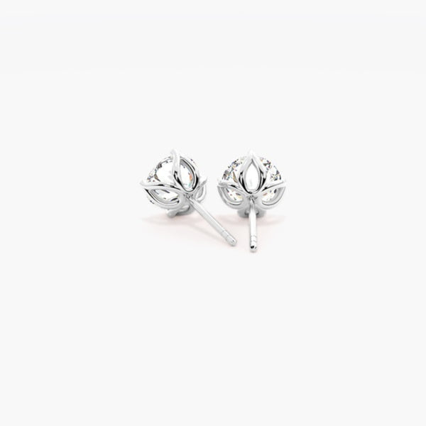 Round Cut Moissanite Solitaire Stud Earring