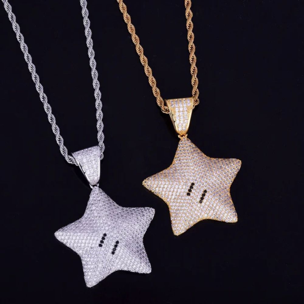 Men's Wear Round Cut Lab Grown Diamond Star Pendant