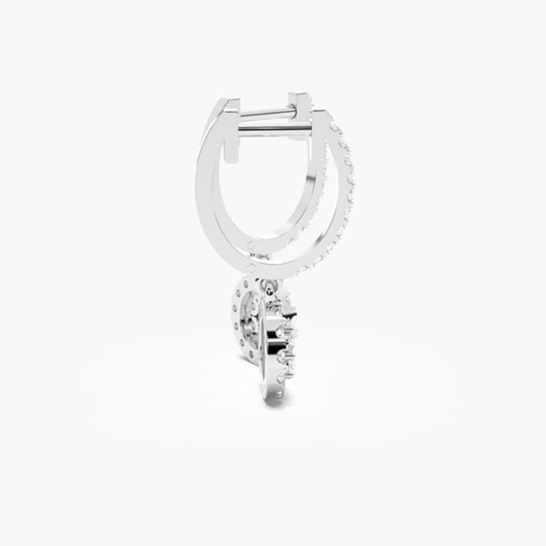 Colorless Moissanite Round Cut Classic Hoop Earrings