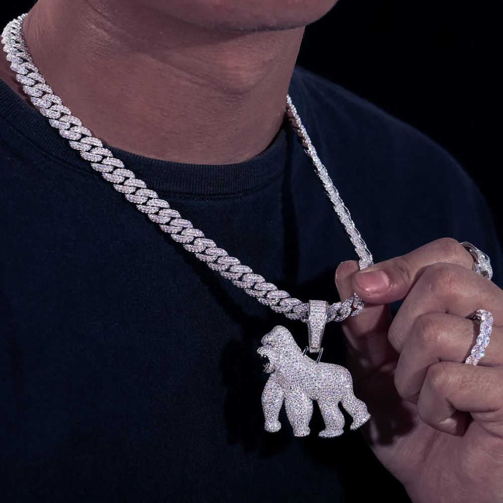 Iced Out Moissanite Diamond Gorilla Hip Hop Pendant