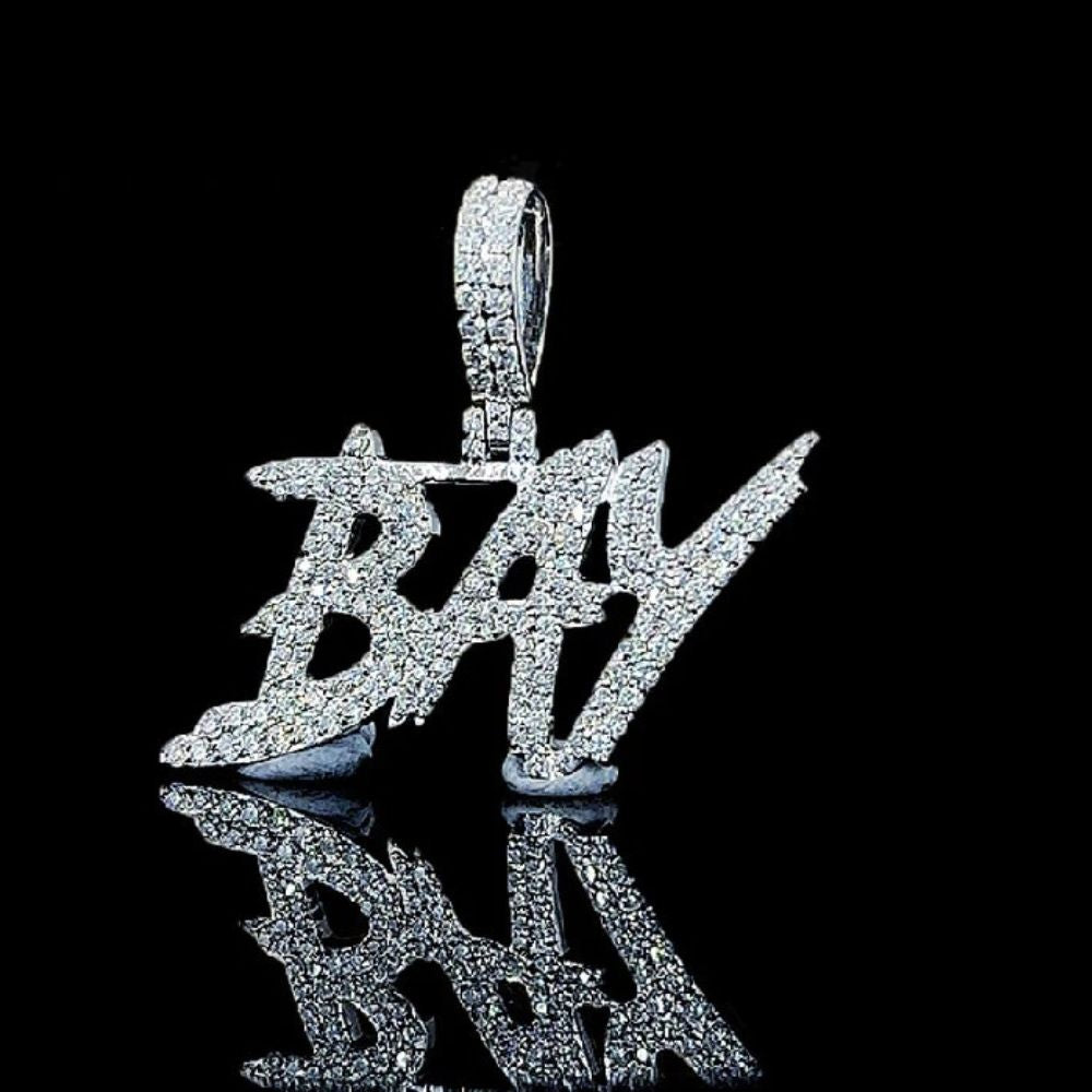 Bay Letter Moissanite Diamond  Iced Out  Hip Hop Pendant