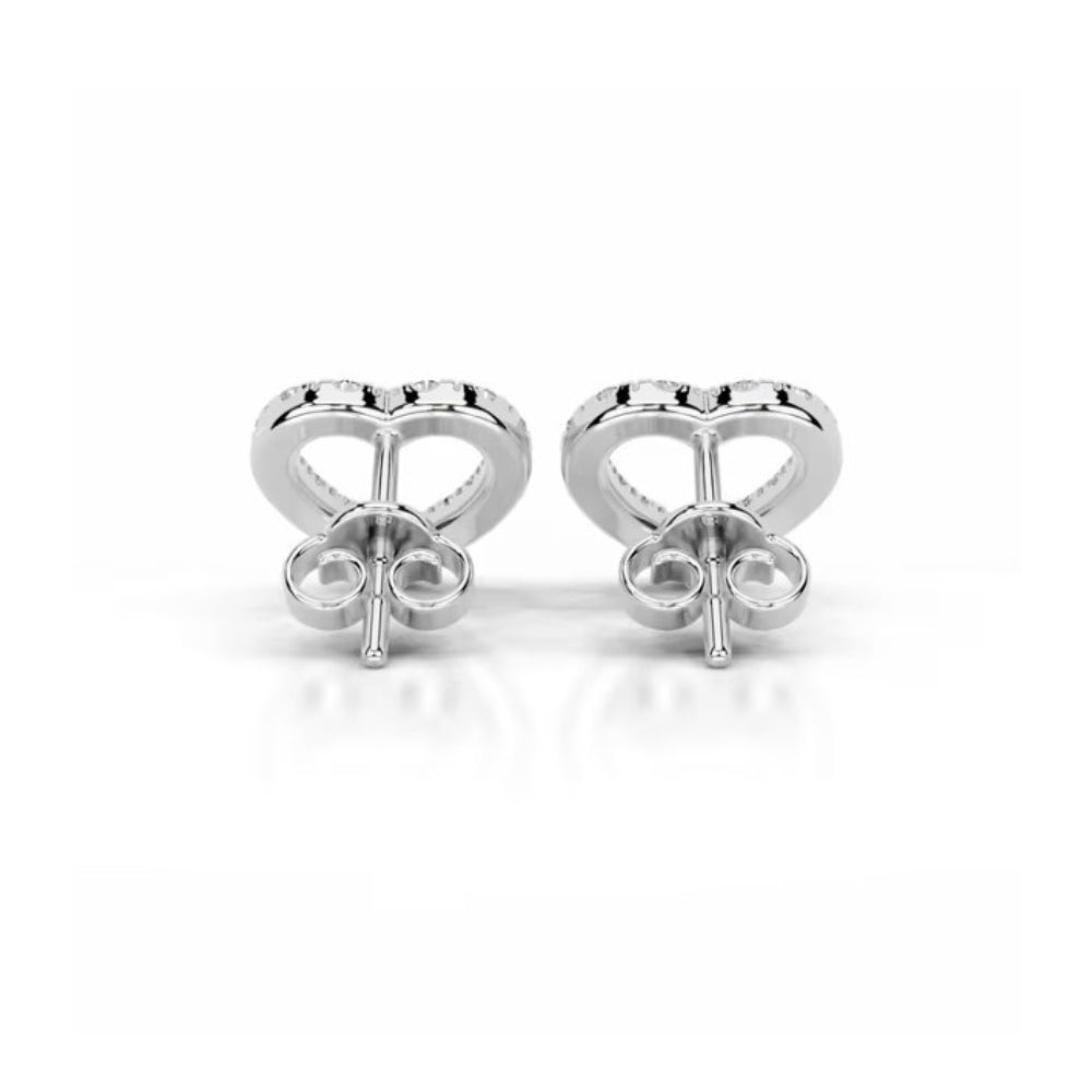 Round Cut Moissanite Pave Set Stud Earring For Earring