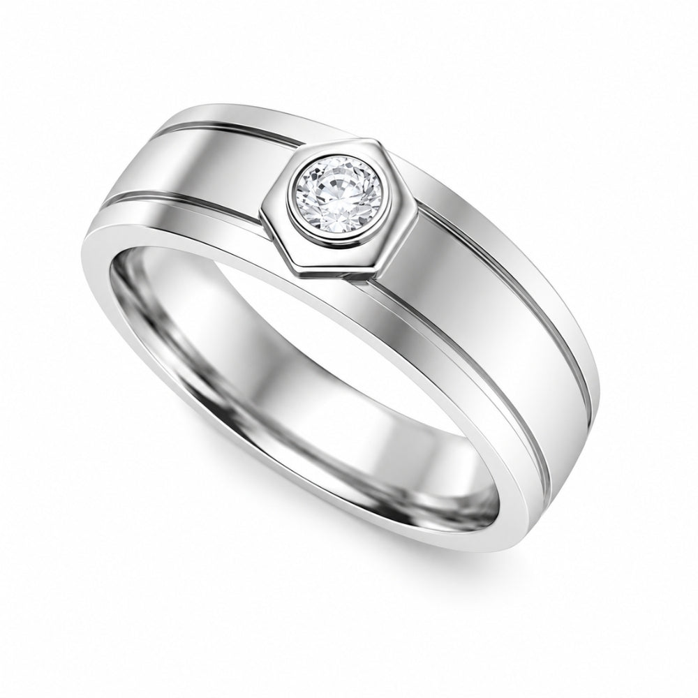 Bezel Set Round Cut Lab Grown Diamond Wedding Band